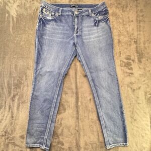 Jack David Embellished Jeans Denim Rhinestone Pockets Women's Size 16